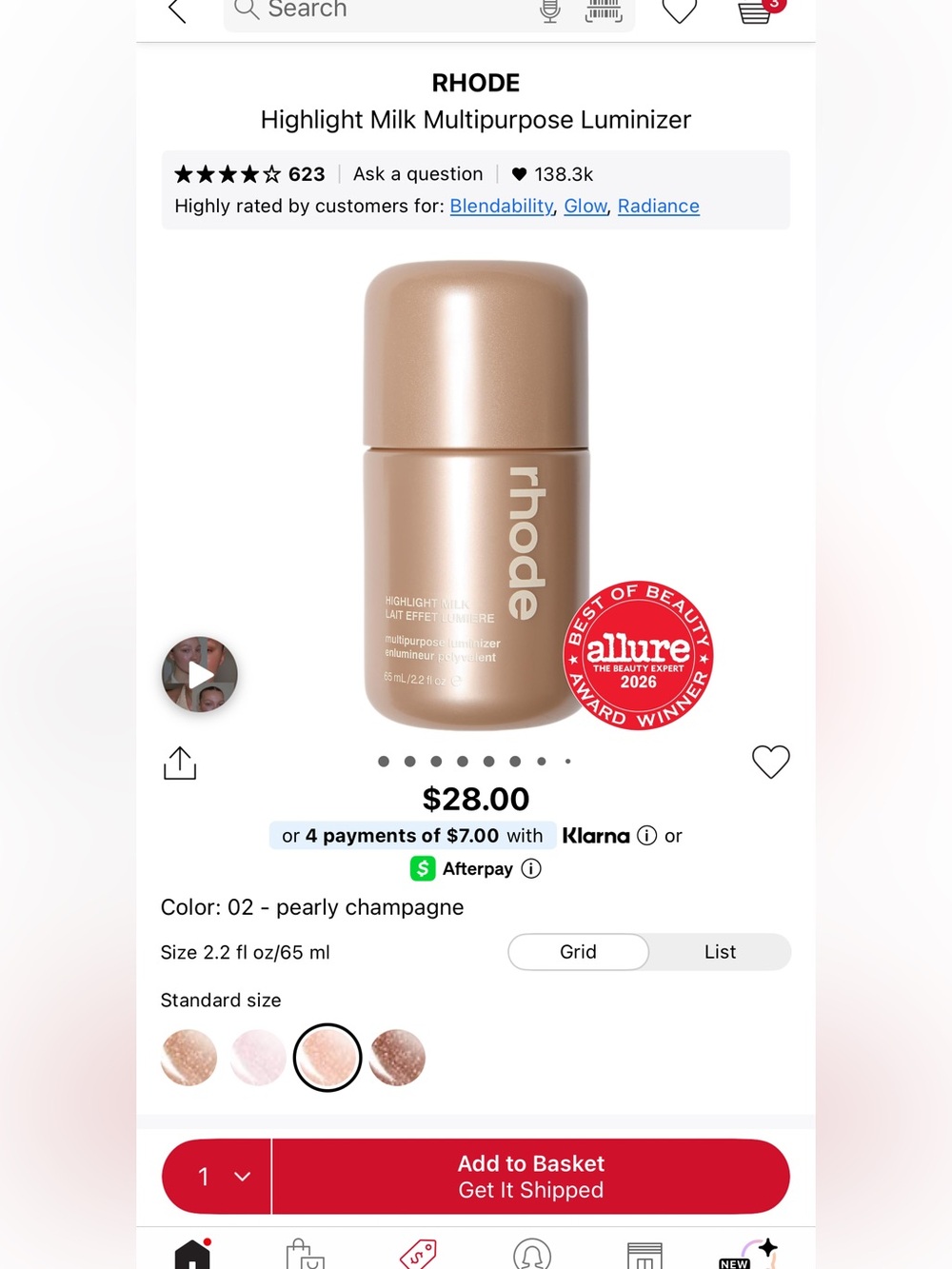 RHODE Highlight Milk Multipurpose Luminizer — 02